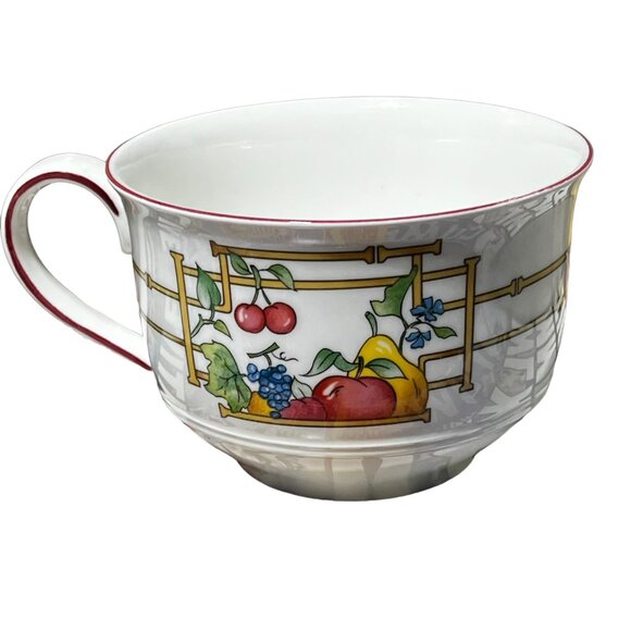 Villeroy & Boch "Mon Jardin" Vitro-Porcelain Fruit Design Teacup & Saucer Set - Picture 2 of 4